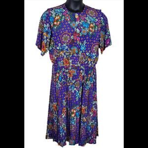 LESLIE FAY CLASSICS Vintage Floral Midi Dress Sz 10